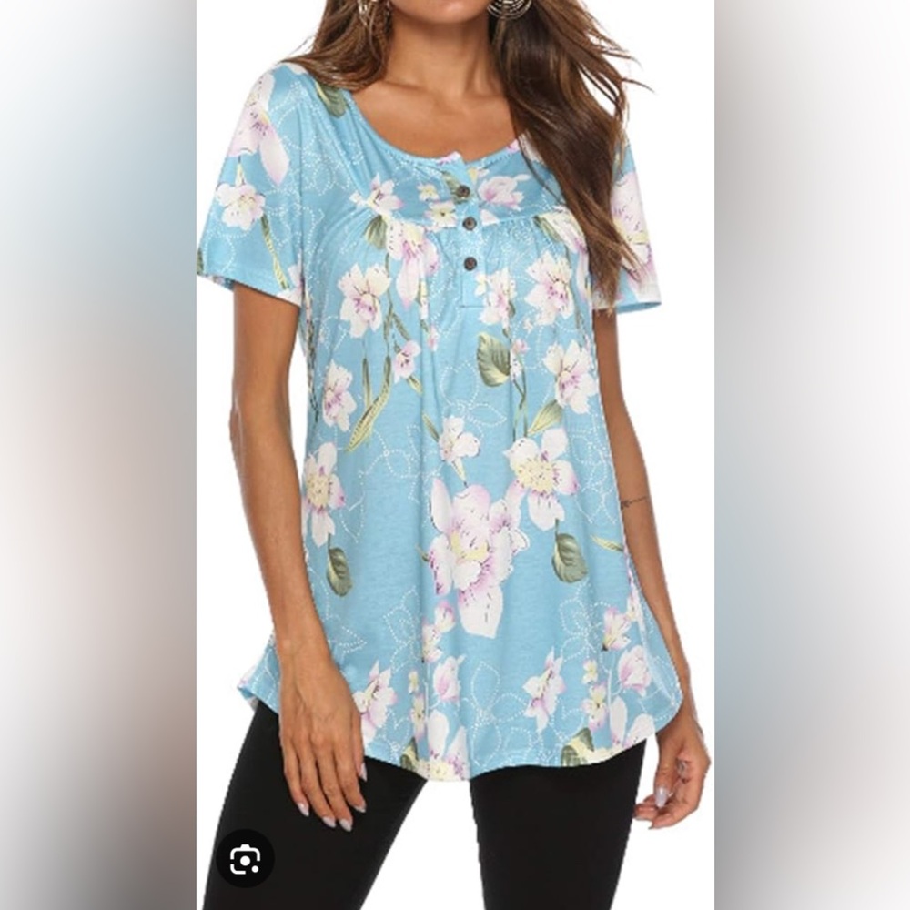 Floral Blue Women's Top